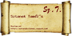 Sztanek Tamás névjegykártya